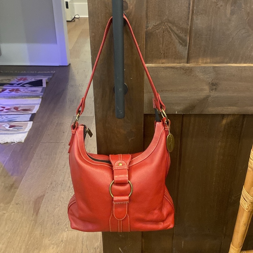 Claire Chase of Atlanta Red Leather Hobo